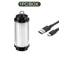 LED Camping Lantern 5 Modes, USB-C Rechargeable, Adjustable Hanging Hook & Bracket Mount