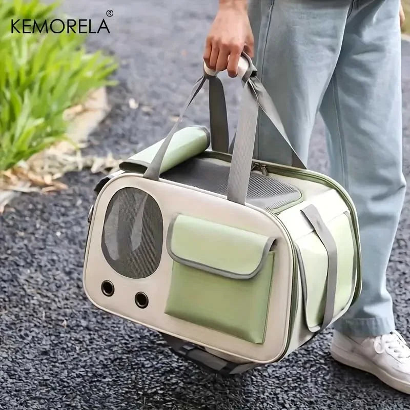 Portable Soft-Sided Nylon Pet Carrier for Cats & Small Dogs - Travel Mesh Carrier for Outdoor & Car