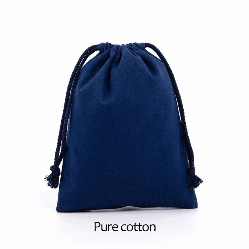Cotton Drawstring Canvas Bags - White Reusable Gift & Storage Pouches for Candy, Jewelry, Travel and Home Organization