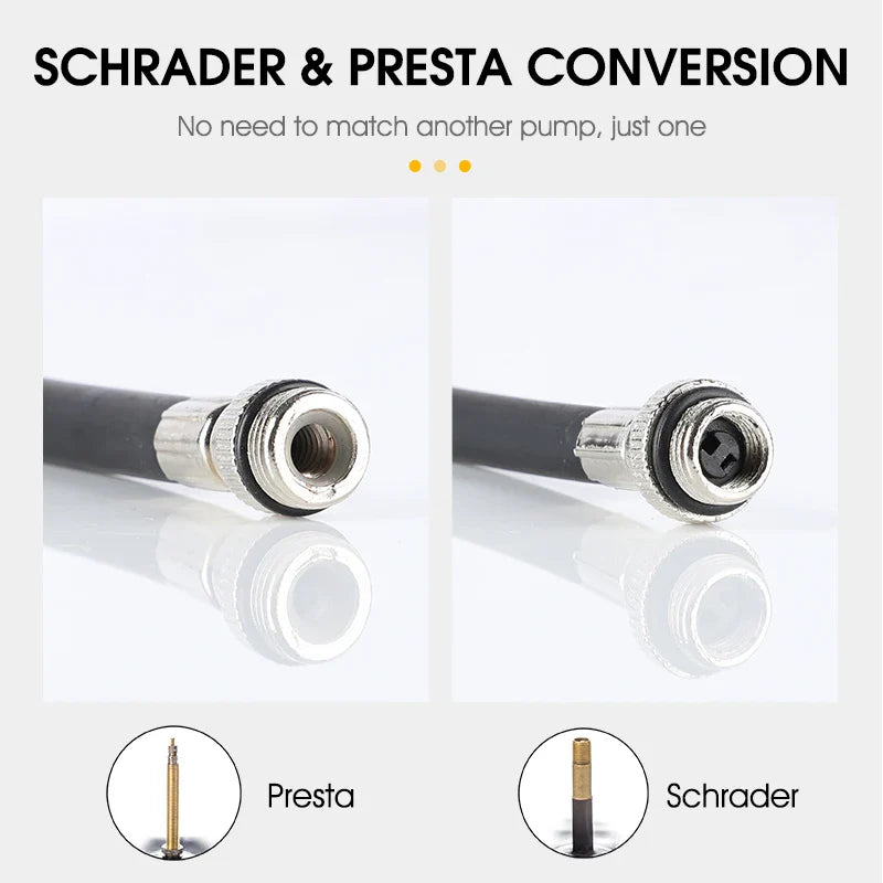 Mini Bike Pump 100 PSI – Portable Aluminum Hand Pump for Presta & Schrader Valves, MTB & Road Tire Inflator