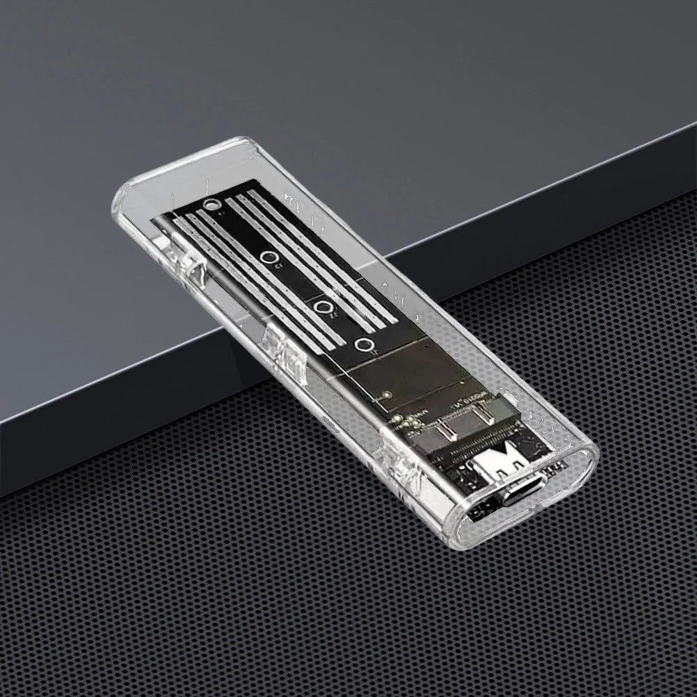M.2 NGFF SATA USB 3.1 Type-C Transparent External SSD Enclosure for 2230/2242/2260/2280 10Gbps