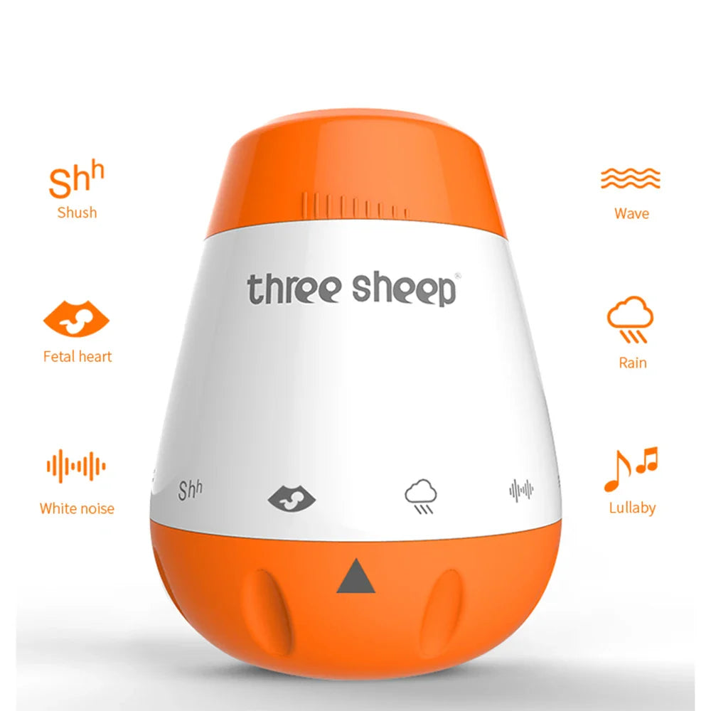 Baby White Noise Machine Voice-Activated Sleep Soother for Infants — 6 Soothing Sounds, Rechargeable & Portable