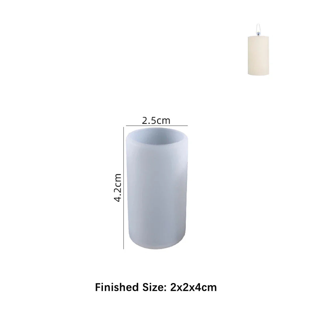 Cylinder Silicone Mold for 3D Scented Candle and Soap Making - DIY Resin, Wax & Plaster Crafts