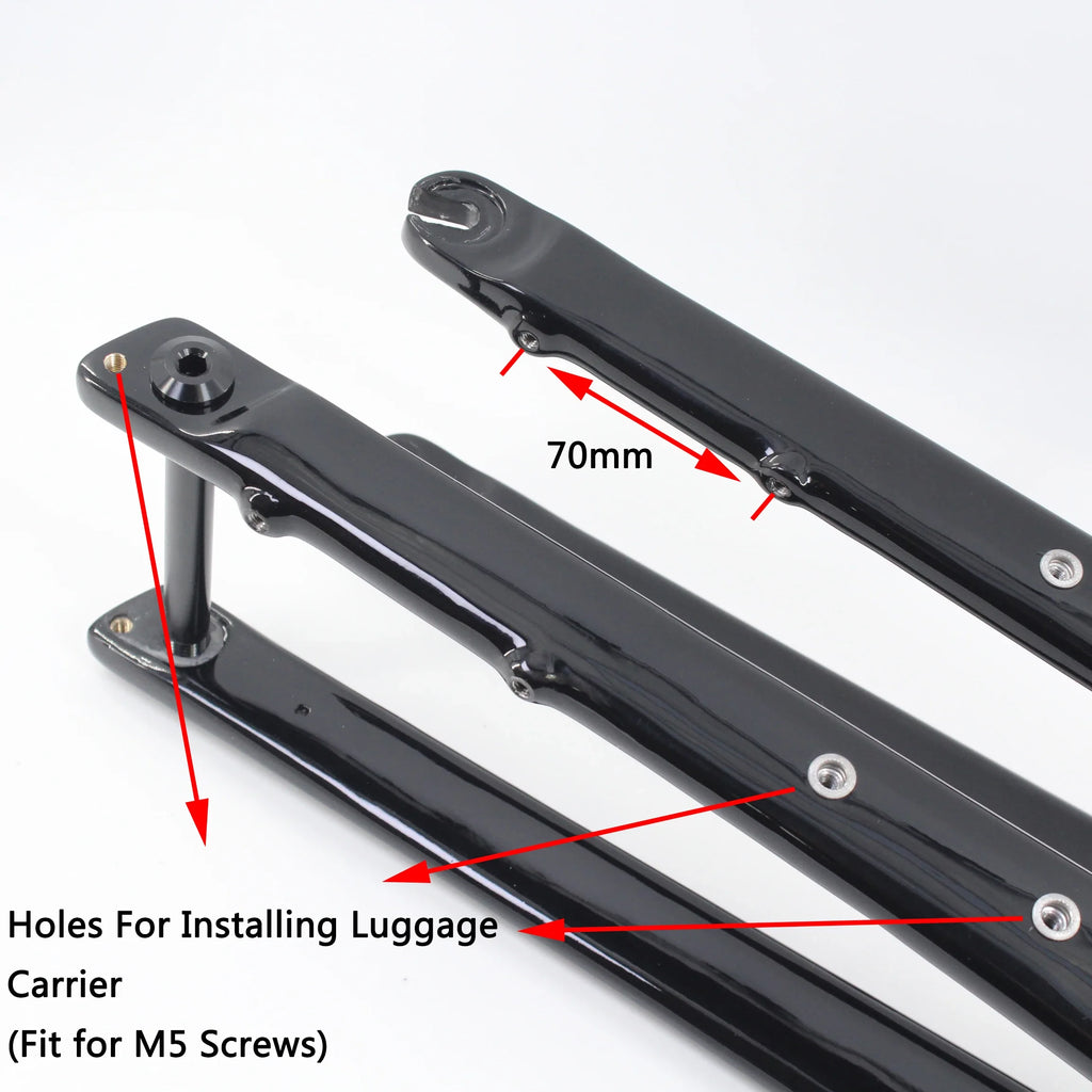 700C Full Carbon Gravel & Cyclocross Road Bike Fork — Flat Mount Disc Brake, Rack/Fender Mount, Tapered or Straight Steerer