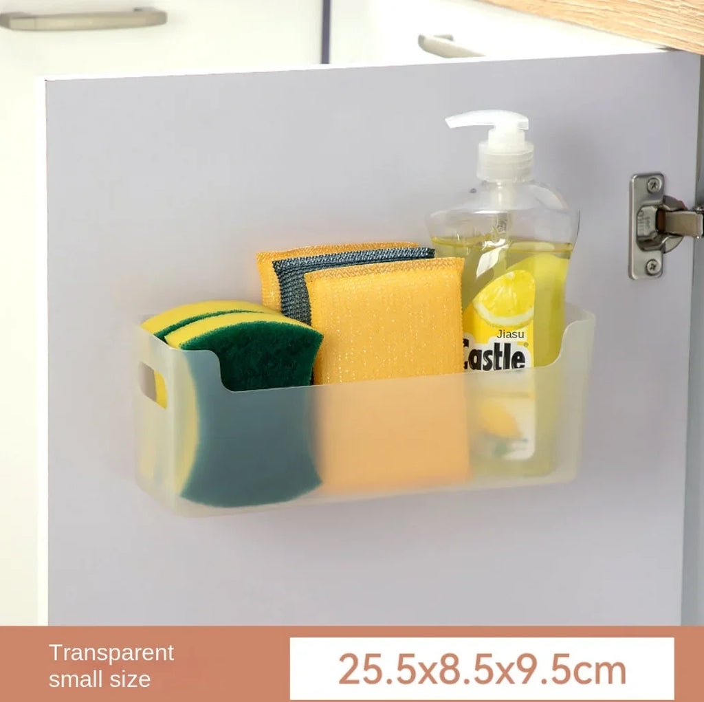 Non-Perforated Cling Film & Foil Rack — Inside Cabinet Door Organizer, Spice Shelf & Dish Drying Holder for Kitchen