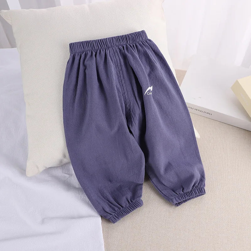 Kids Anti-Mosquito Cotton Bloomers - Lightweight Summer Air-Conditioning Pants for Boys & Girls, Ages 1-5