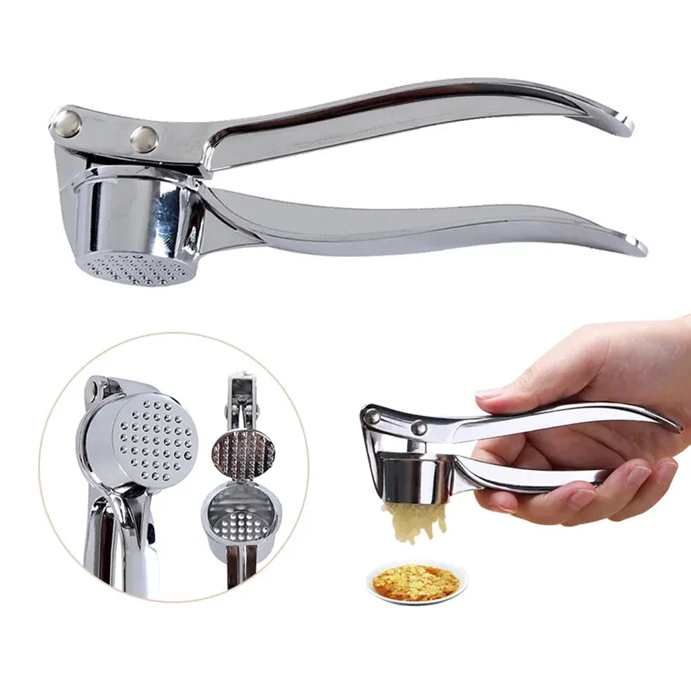 Stainless Steel Garlic Press Crusher Squeezer Manual Garlic Mincer Kitchen Tool