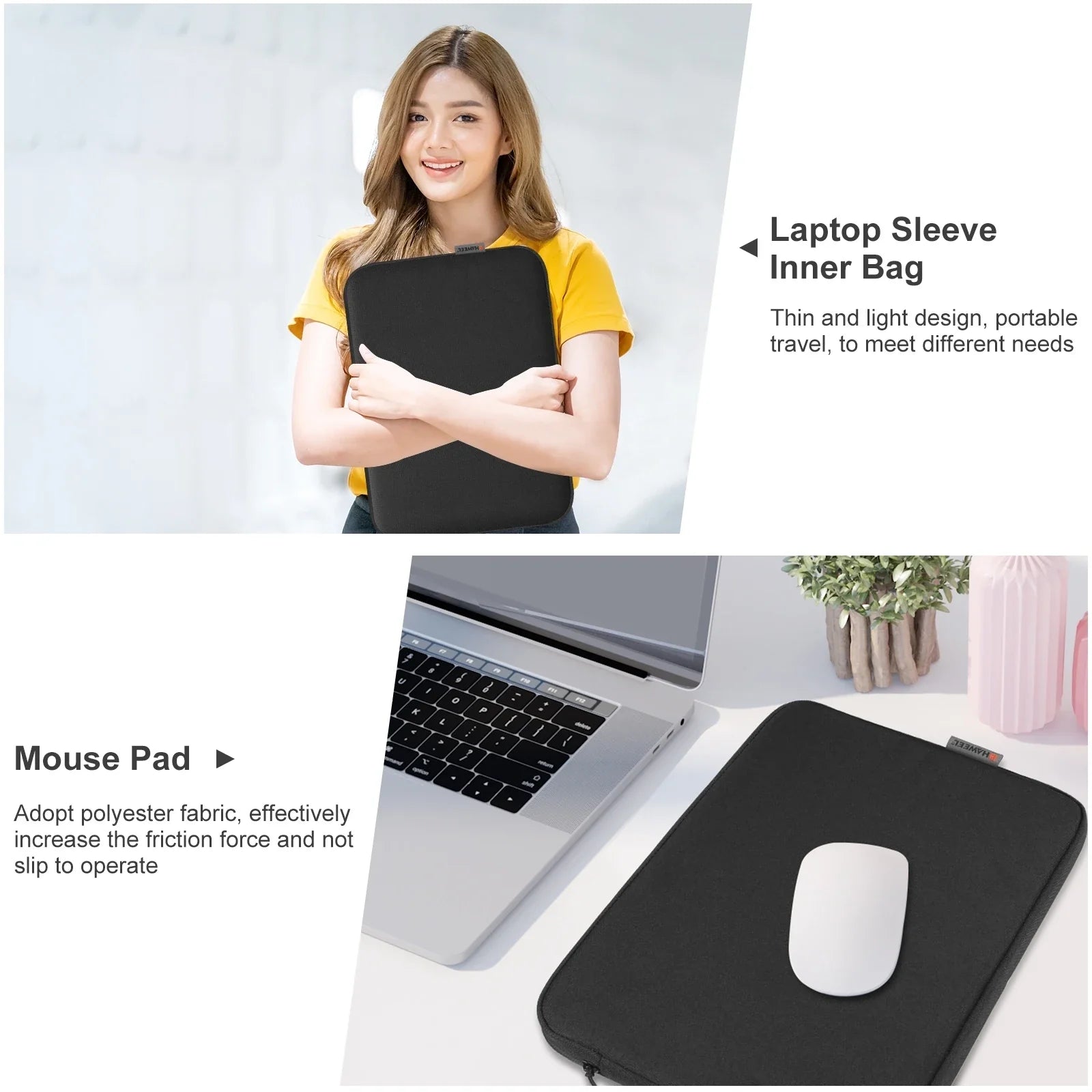 Laptop Sleeve Protective Case 11/13/15/16 Inch (28–41 cm) Shockproof Carrying Sleeve for MacBook Air/Pro, HP, Dell
