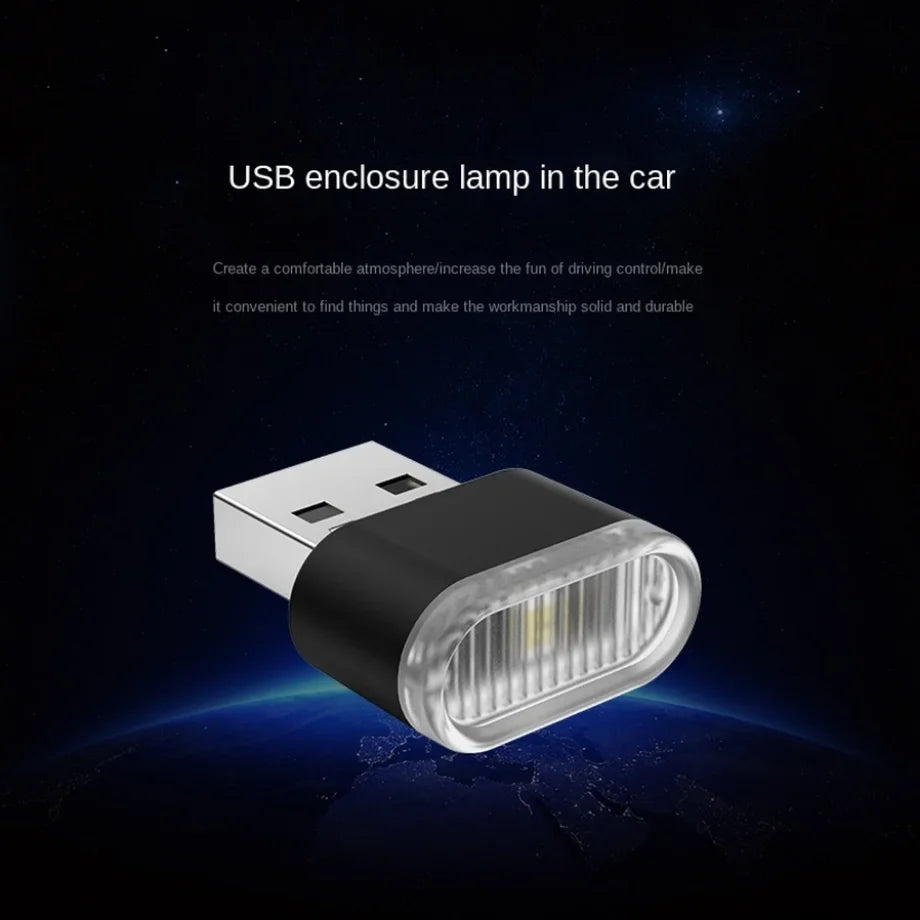 Mini USB LED Ambient Light for Car Interior - Portable Plug & Play Neon Decorative Lamp