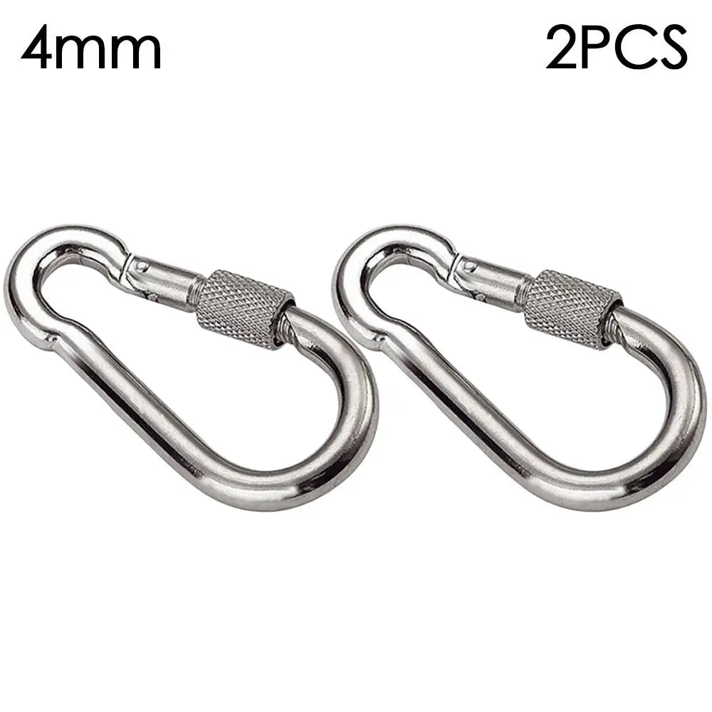 M4-M12 304 Stainless Steel Screw-Lock Quick Link Carabiner 1/2-Pack Outdoor Climbing & Camping Gear