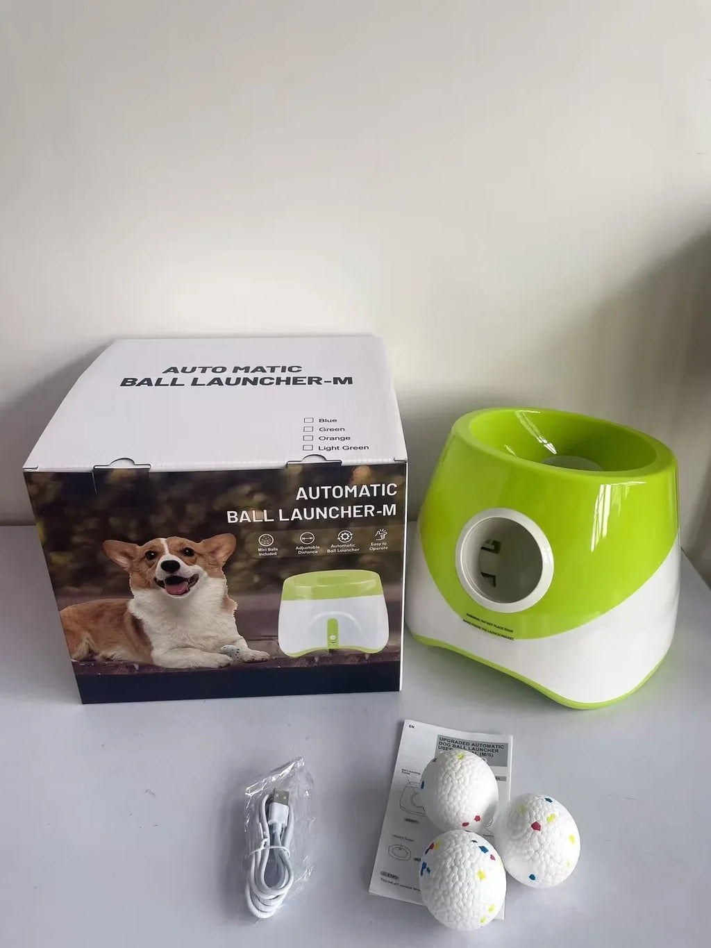 Automatic Dog Ball Launcher – Rechargeable USB Interactive Tennis Thrower, 5.8 cm Balls for Medium & Large Dogs