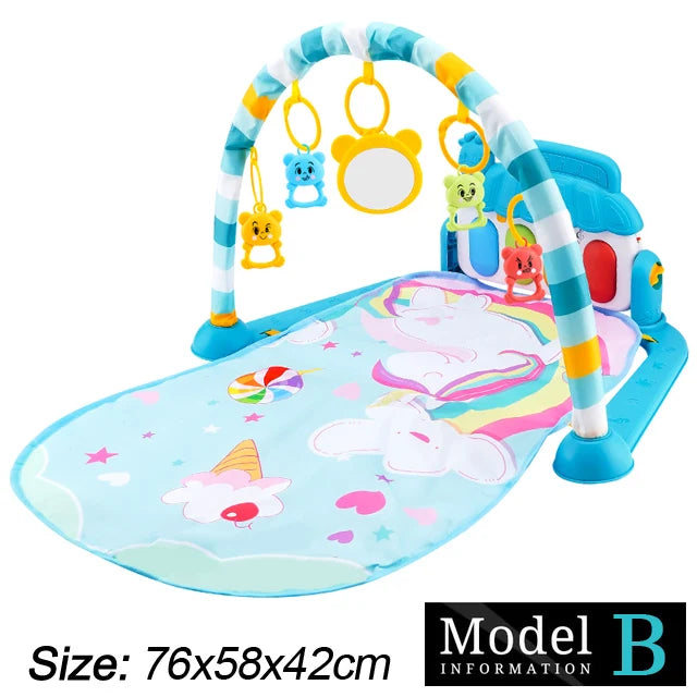 Baby Kick & Play Piano Gym Mat - Musical Tummy Time Activity Playmat for 0-36 Months (30 x 23 x 16.5 in / 76 x 58 x 42 cm)