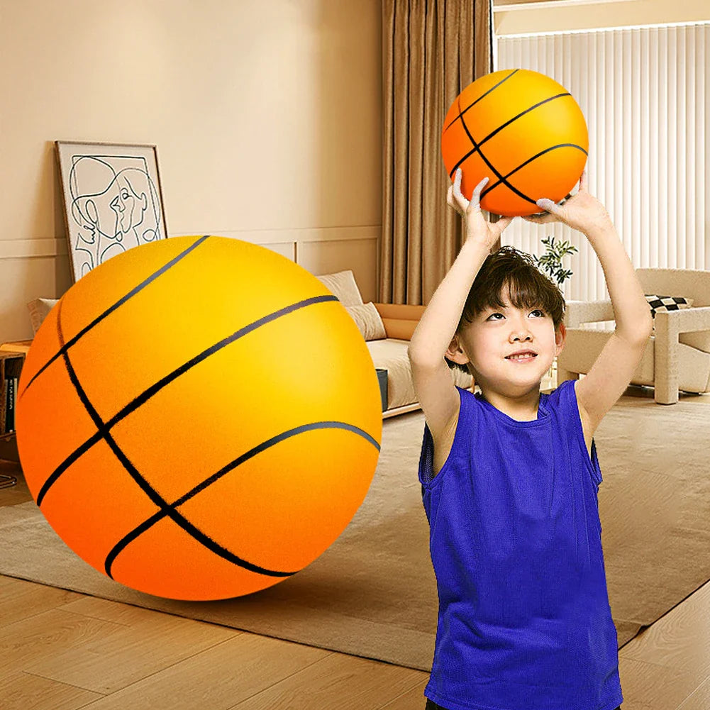 Kids Silent Foam Basketball - Indoor Squeezable Bounce Ball (No.3 / No.5 / No.7, 7–9.5 in | 18–24 cm)