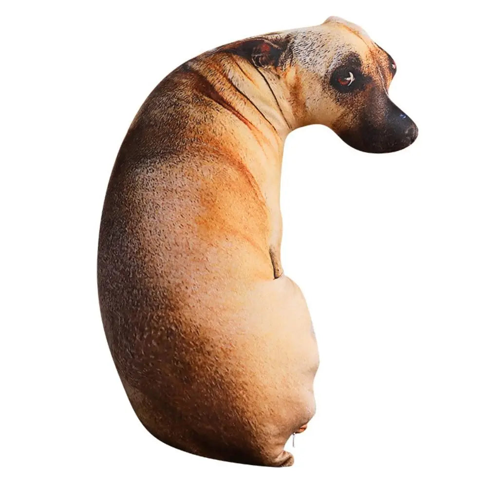 3D Lifelike Dog Head Throw Pillow - Novelty Plush Cushion for Home & Kids, 20 cm / 50 cm (7.87 in / 19.69 in)