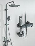 4-Way Piano Shower System with 16 in (400 mm+) Rain Shower & Bidet Faucet Hot/Cold Mixer Bathroom Kit