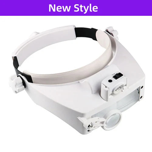LED Head Magnifier 1.5x–10x Adjustable Headband Magnifying Glass for Watch Repair, Jewelry, Reading & Crafts