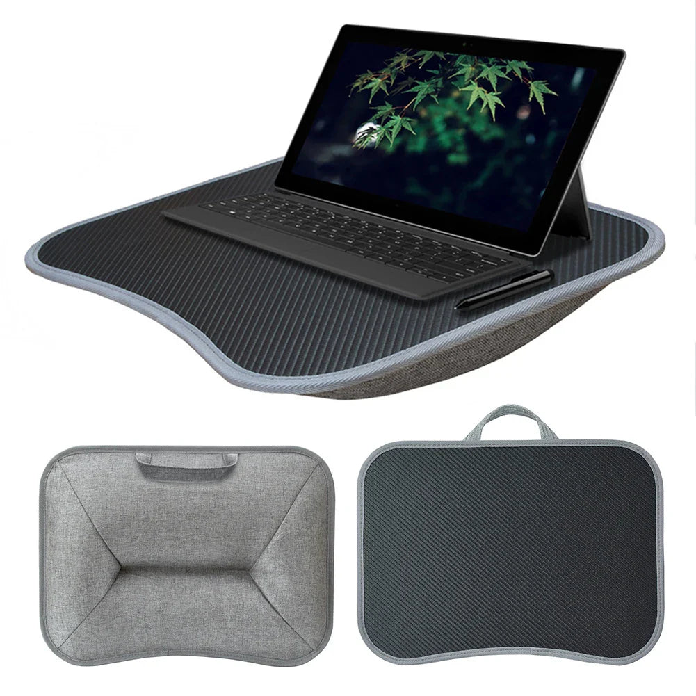 Laptop Lap Desk for 13–15 Inch (33–38 cm) Laptops — Padded Lapdesk with Soft Pillow Cushion, Handle & Writing Tray for Couch, Work & Gaming