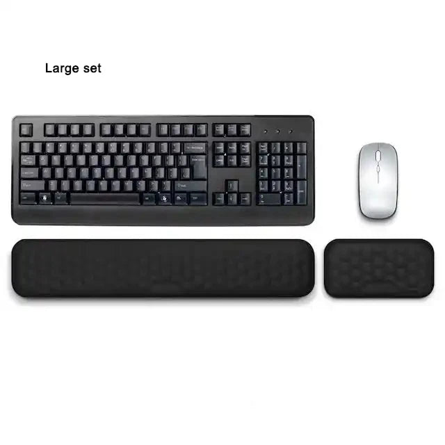 2-Piece Memory Foam Wrist Rest Set — Ergonomic Keyboard & Mouse Support with Non-Slip Base for Laptop & Desktop