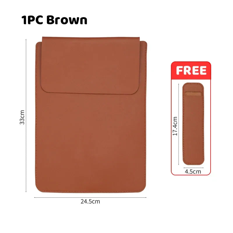 PU 13-Inch (33 cm) Waterproof Laptop Sleeve with Pen Case – Protective Sleeve for MacBook Air/Pro, Multiple Colors