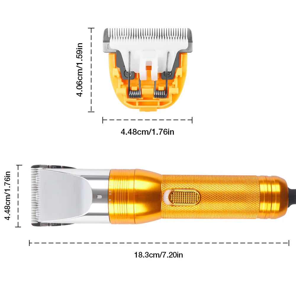 380W Electric Goat & Pet Shearer — 12V Motor Wool and Hair Trimmer, Adjustable 0.8–2.3mm (0.03–0.09in), Includes 4 Guide Combs