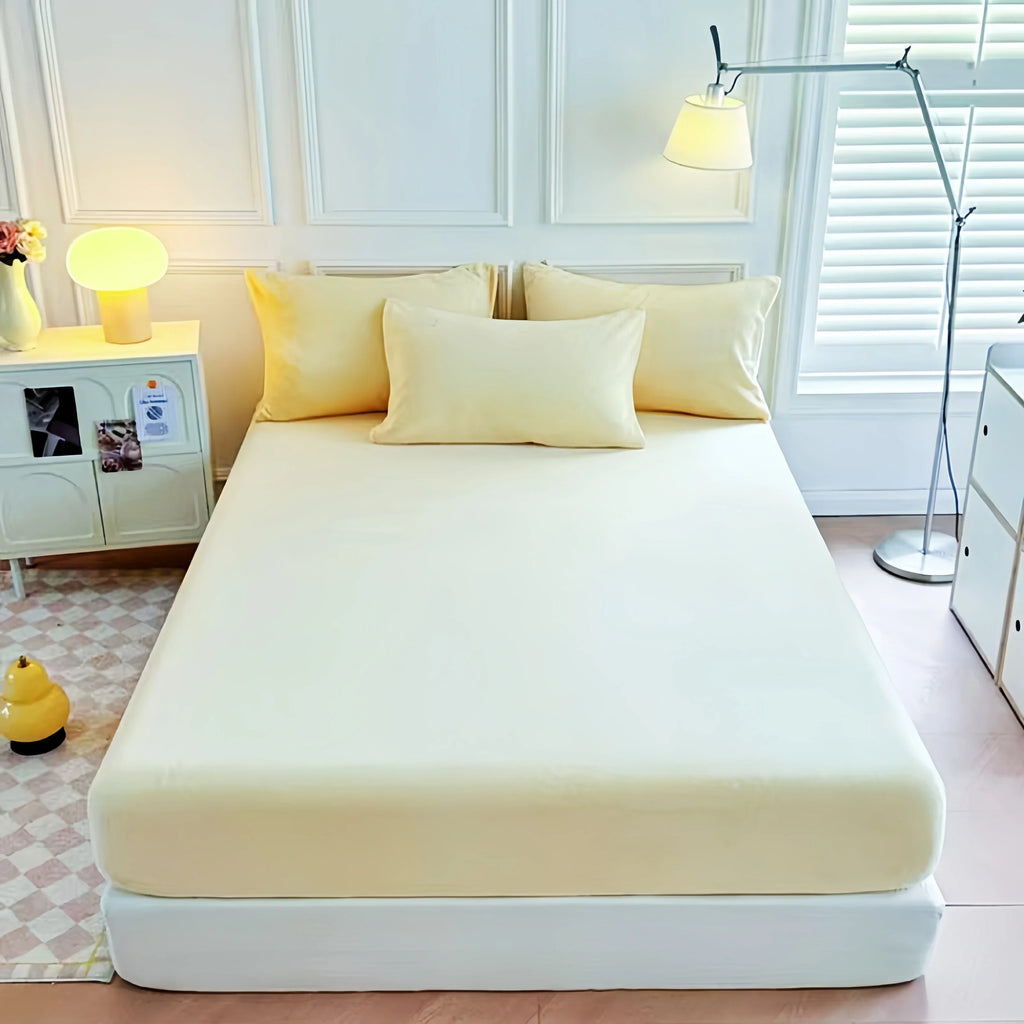 Elastic Fitted Sheet Mattress Cover – Multiple Sizes (90–200 x 200 cm | 35–79 x 79 in) – 100% Polyester, Deep Pocket (No Pillowcases)
