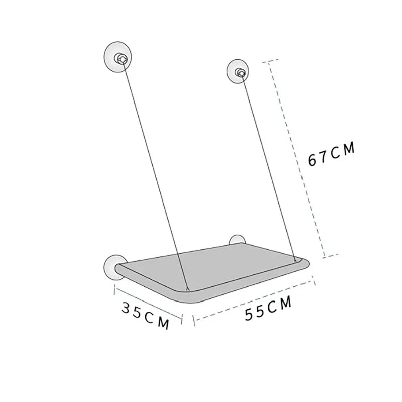 Window-Mounted Cat Hammock 55×35 cm (21.7×13.8 in) Hanging Cat Bed for Cats & Kittens — Supports up to 20 kg (44 lb)