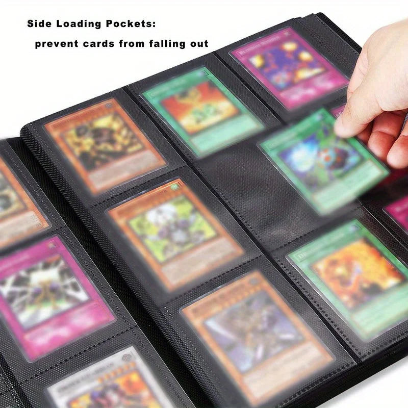 9-Pocket Polypropylene Trading Card Binder - Holds 360 Cards, Side-Loading Pockets, Elastic Strap