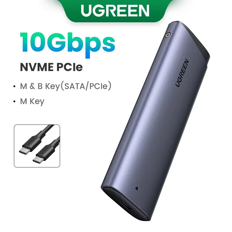 M.2 NVMe & SATA SSD Enclosure USB-C 20Gbps (USB 3.2 Gen2x2) — Supports 2230/2242/2260/2280 M & B+M Keys, Up to 8TB