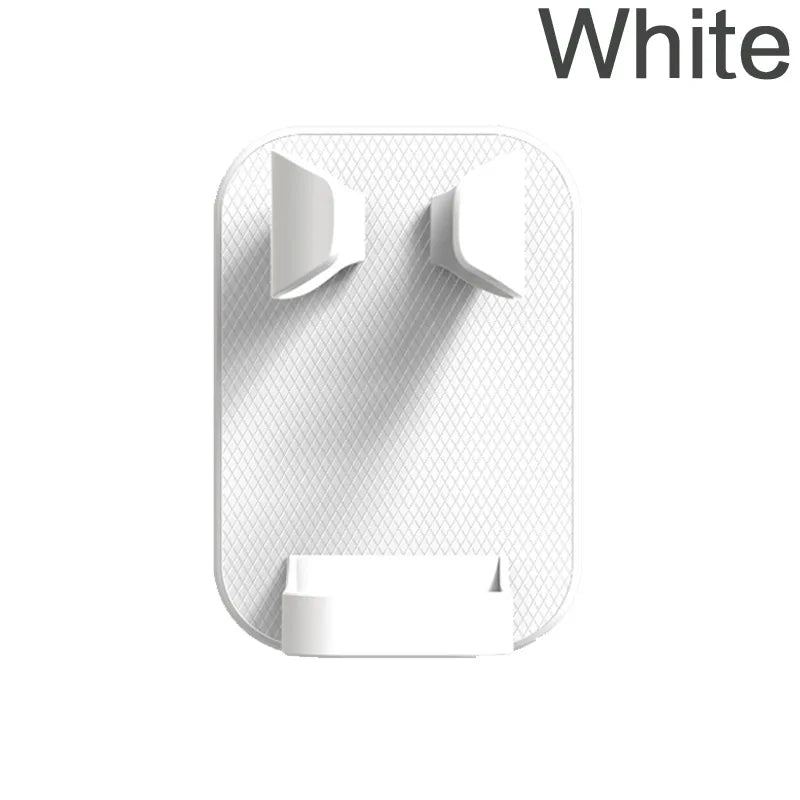 Self-Adhesive Wall-Mounted Shaver & Electric Toothbrush Holder – Razor Storage Rack (White/Black)