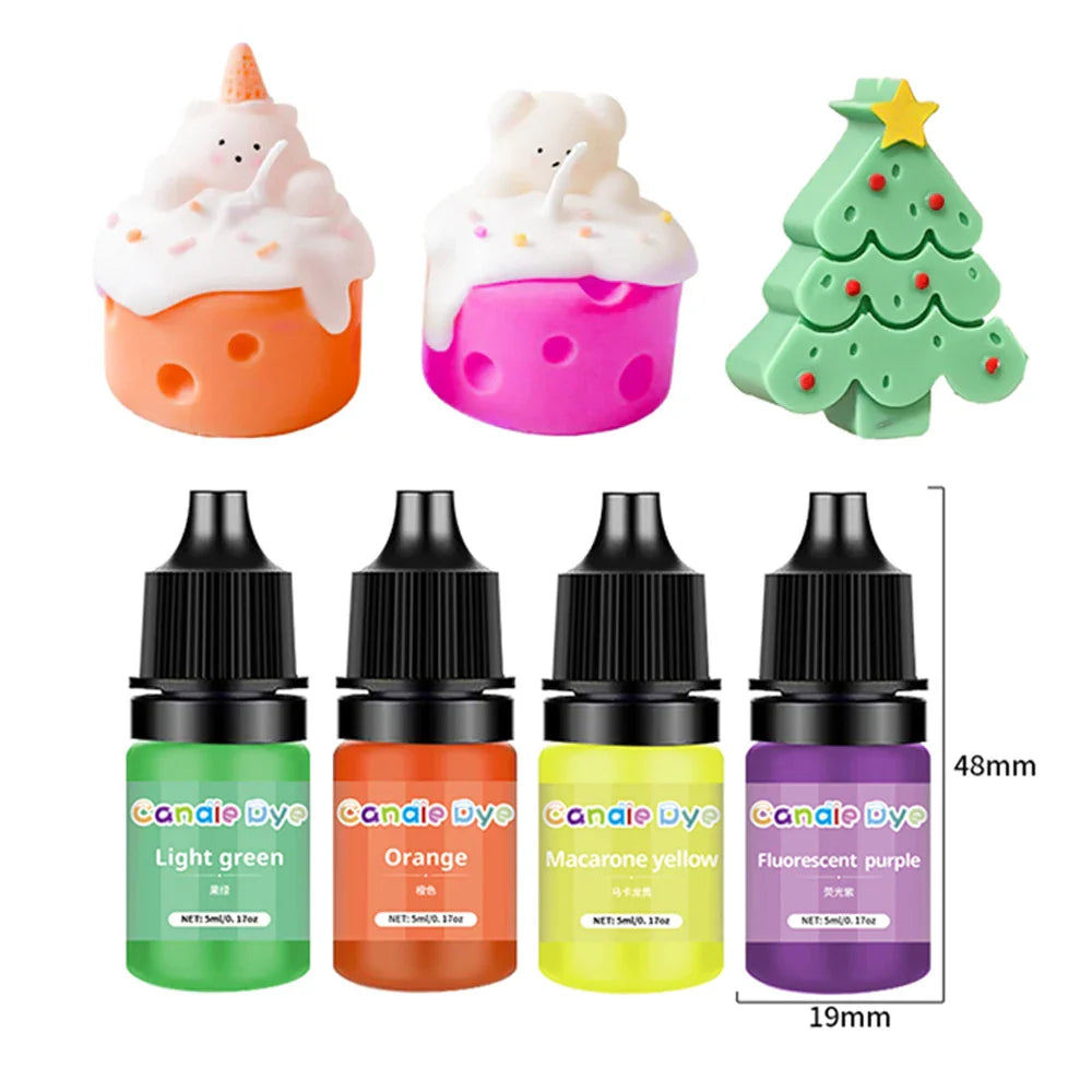 33-Color Liquid Candle Dye Set 5 ml Bottles Non-Toxic Soy Wax Pigments for Candle & Soap Making