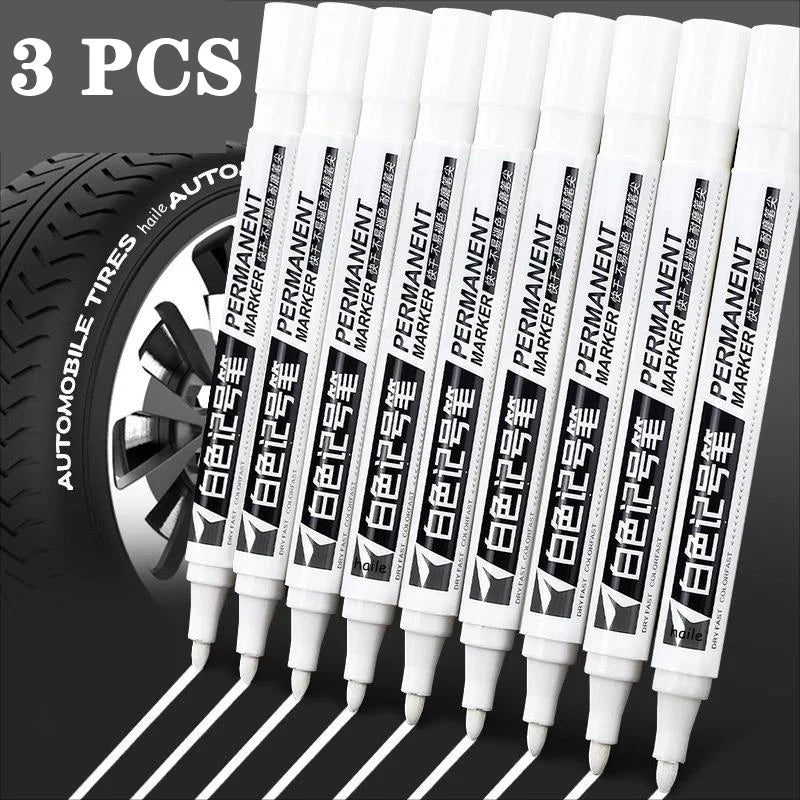 Opaque White Oily Paint Marker Pen Waterproof Gel Ink 0.8/1.0/2.0/2.8mm Nibs for DIY Graffiti, Sketching and Stationery