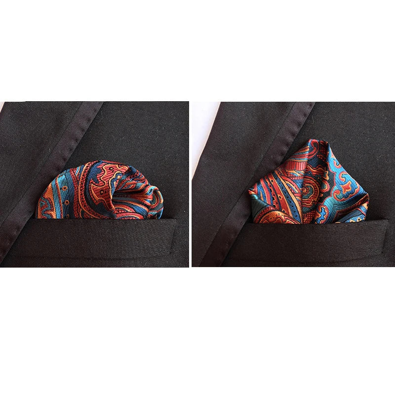 41 Colors 25 x 25 cm (9.8 x 9.8 in) Men's Pocket Square Handkerchief - Paisley, Dot & Stripe Wedding Hanky