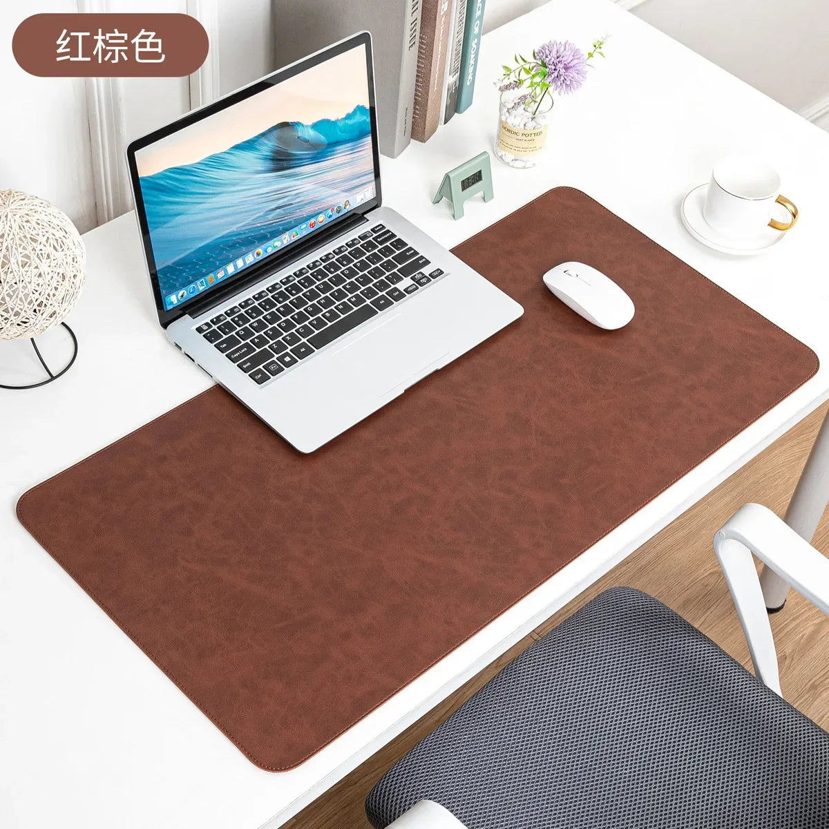 Waterproof PU Leather Desk Pad – Large Non-Slip Mouse Pad & Keyboard Mat for Computer and Laptop, Easy-Clean Protective Desk Mat