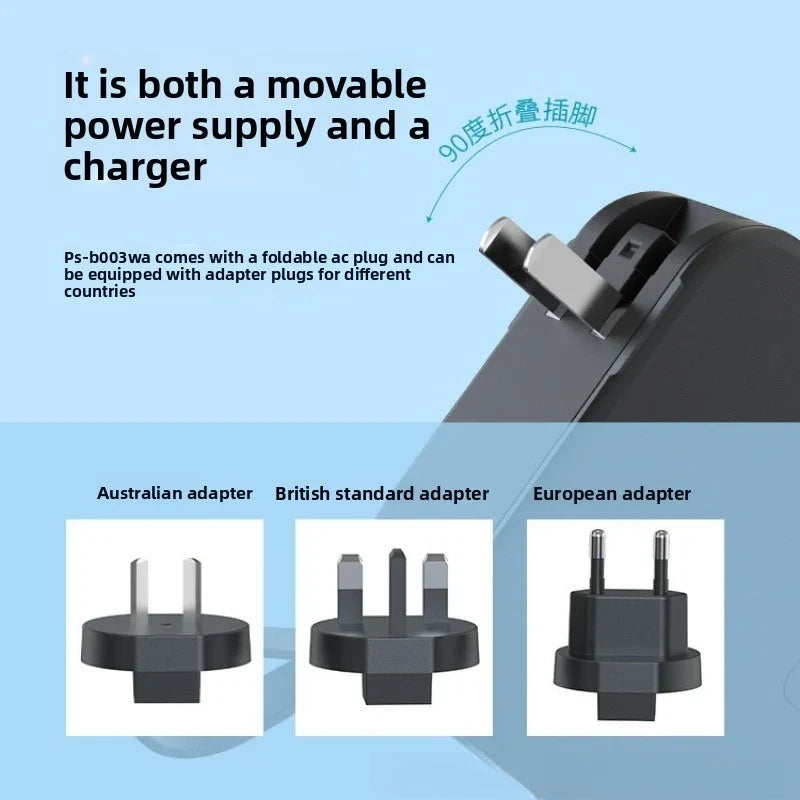 10000mAh Magnetic Wireless Power Bank 23W Fast Charging with AC Plug – 5-in-1 Portable Charger