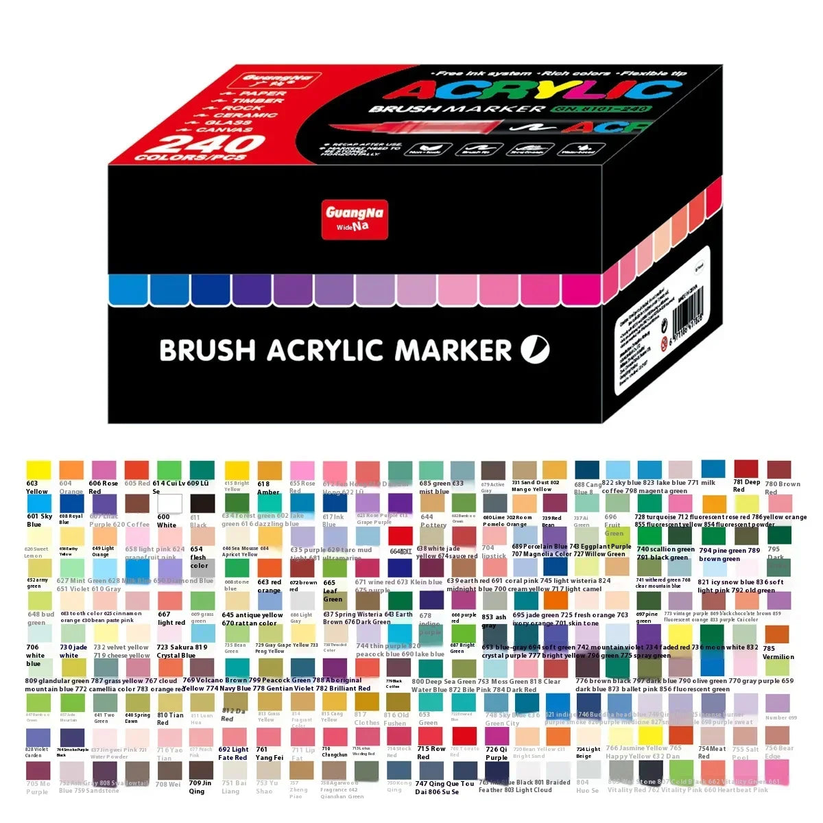 Acrylic Paint Pens Set - Multi-Tip Brush & Marker for Rock Painting, Stone & Ceramic Art (12 to 240 Colors)