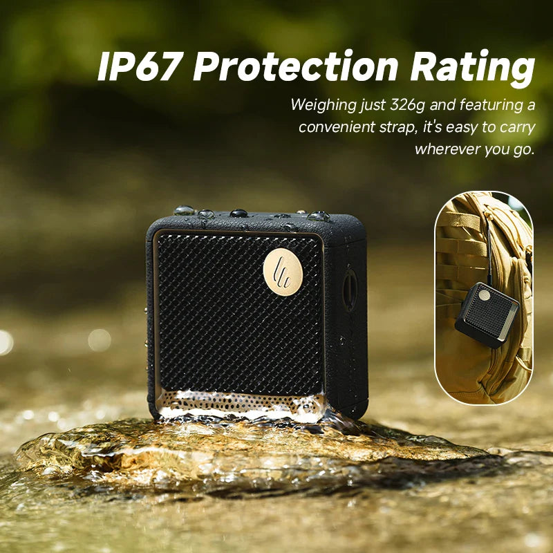 Portable Bluetooth Speaker – IP67 Waterproof, 6W Deep Bass, Ambient Light, Built-in Mic, Bluetooth 5.4, 15-Hour Battery