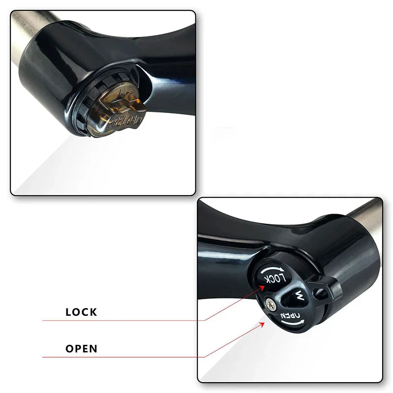 26-Inch MTB Suspension Fork — 110mm (4.3in) Travel, Disc & V-Brake Compatible, 9×100mm QR, 250mm (9.84in) Steerer