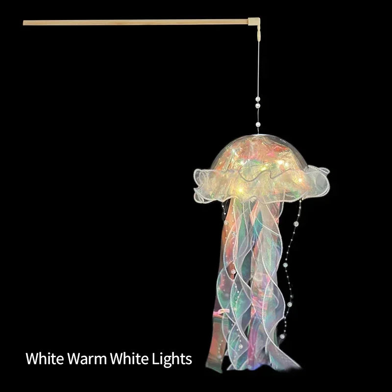 Jellyfish LED Lantern Night Light - Hanging Ocean Mermaid Bedroom & Party Decor for Kids