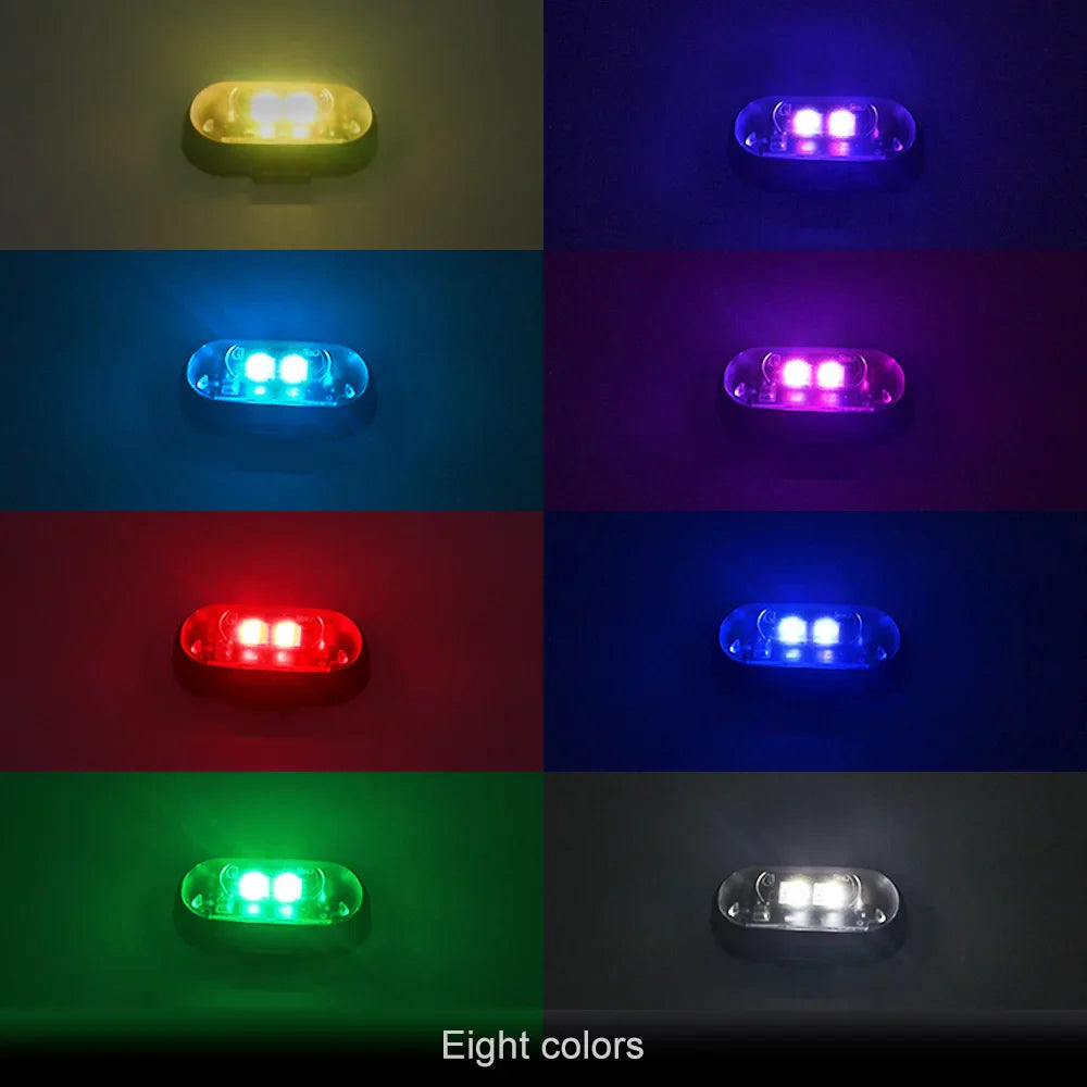 4/10-Pack Car LED Warning Lights — Rechargeable Wireless Decorative Atmosphere Lamps with Remote Control
