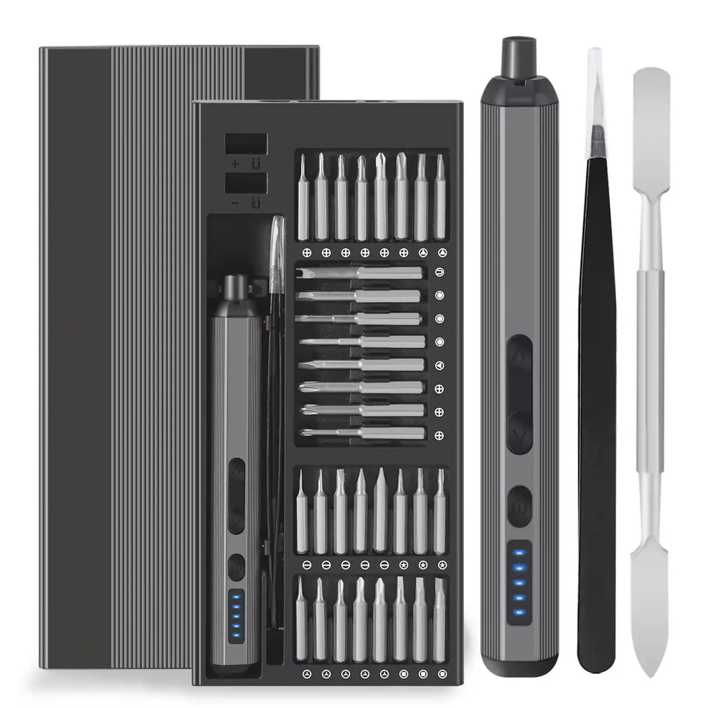 68-in-1 Electric Precision Screwdriver Set — 5 Torque Settings, Magnetic Bits, Rechargeable for Phone, Watch, Glasses, PC Repair