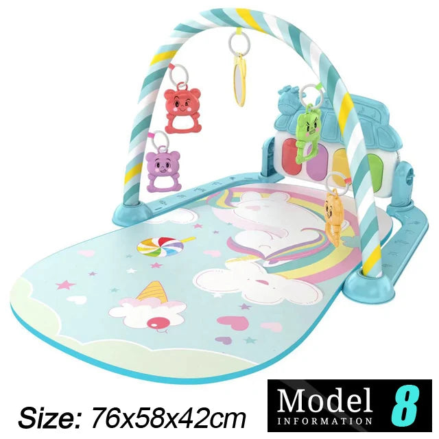 Baby Activity Gym Play Mat with Piano Keyboard 76 x 58 x 42 cm (30 x 23 x 16.5 in) – Musical Infant Play Gym for Newborns 0–36 Months