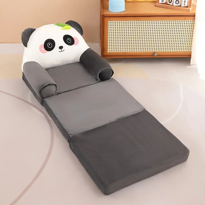 Foldable 3-Layer Plush Kids Sofa Chair Cartoon Baby Seat with Removable Cover