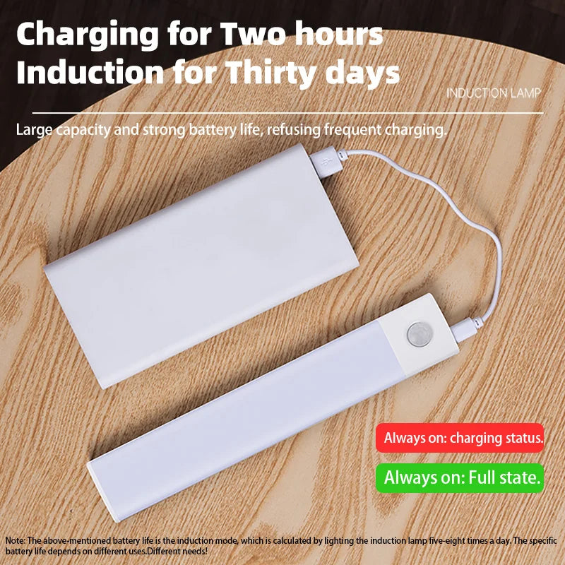 Rechargeable Motion Sensor LED Night Light — USB Wireless Cabinet & Wardrobe Light with Magnetic Mount, 3 Color Temperatures (3000K/4000K/6000K)