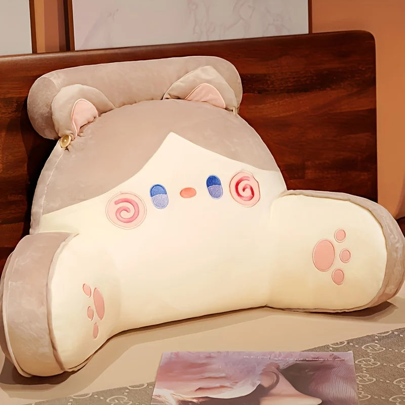 70 x 50 cm (27.6 x 19.7 in) Large Bedhead Backrest Pillow, Cartoon Cat Sofa Reading Cushion, Maternity Waist Support