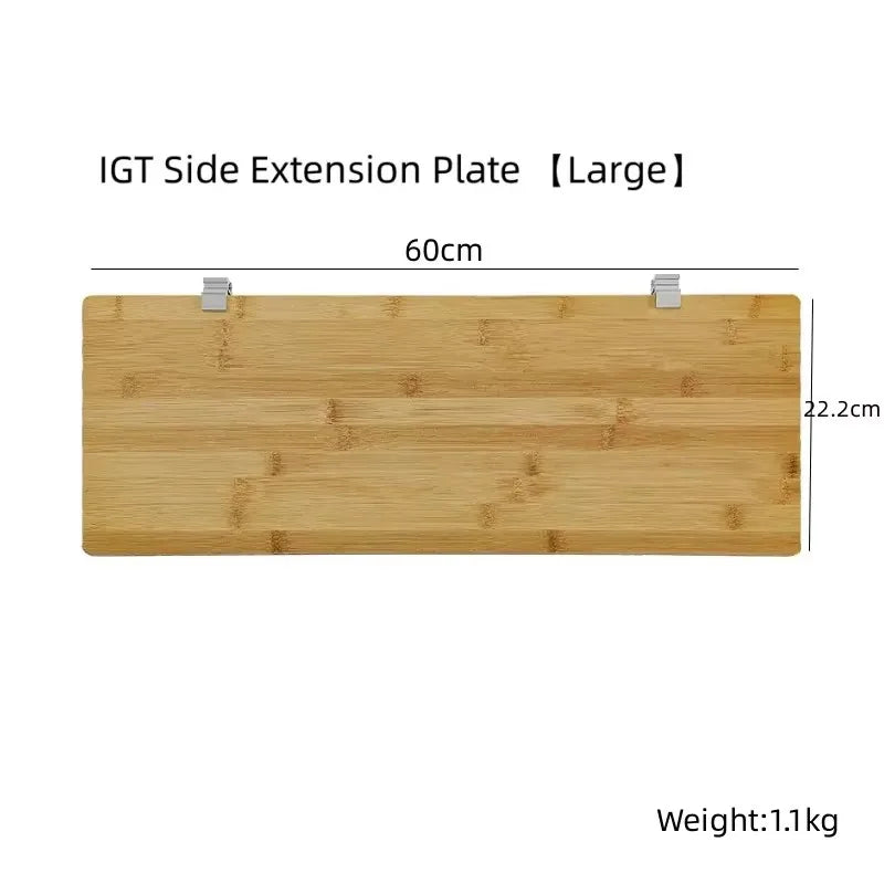 IGT Bamboo Extension Table Top – Outdoor Camping Kitchen Side Table Module for Picnic & Dining