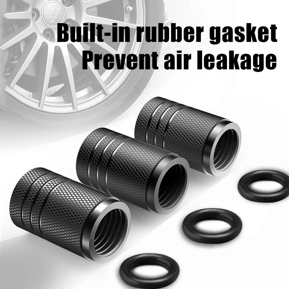 4-Pack Aluminum Tire Valve Stem Caps — Universal Dustproof Air Valve Caps for Car, Bike & Motorcycle
