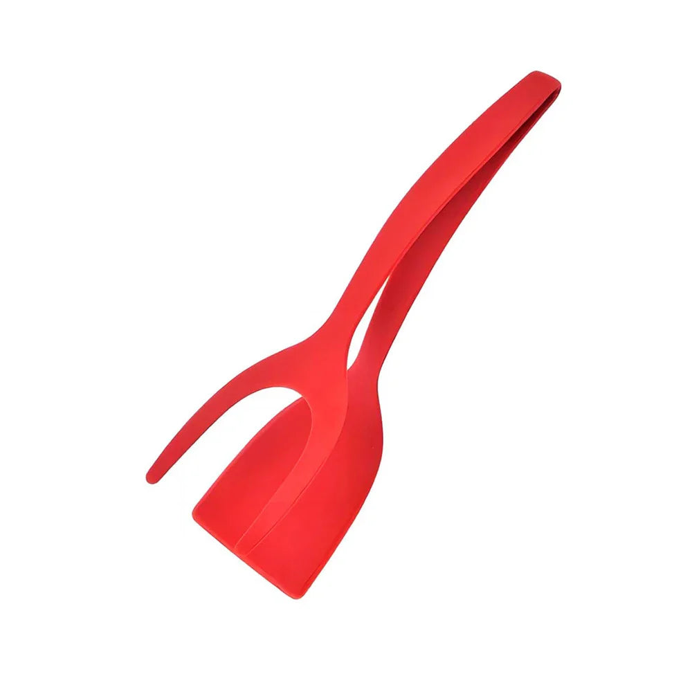 2-in-1 Grip & Flip Spatula Tongs – Nylon Nonstick Egg Flipper, Pancake & Omelet Turner