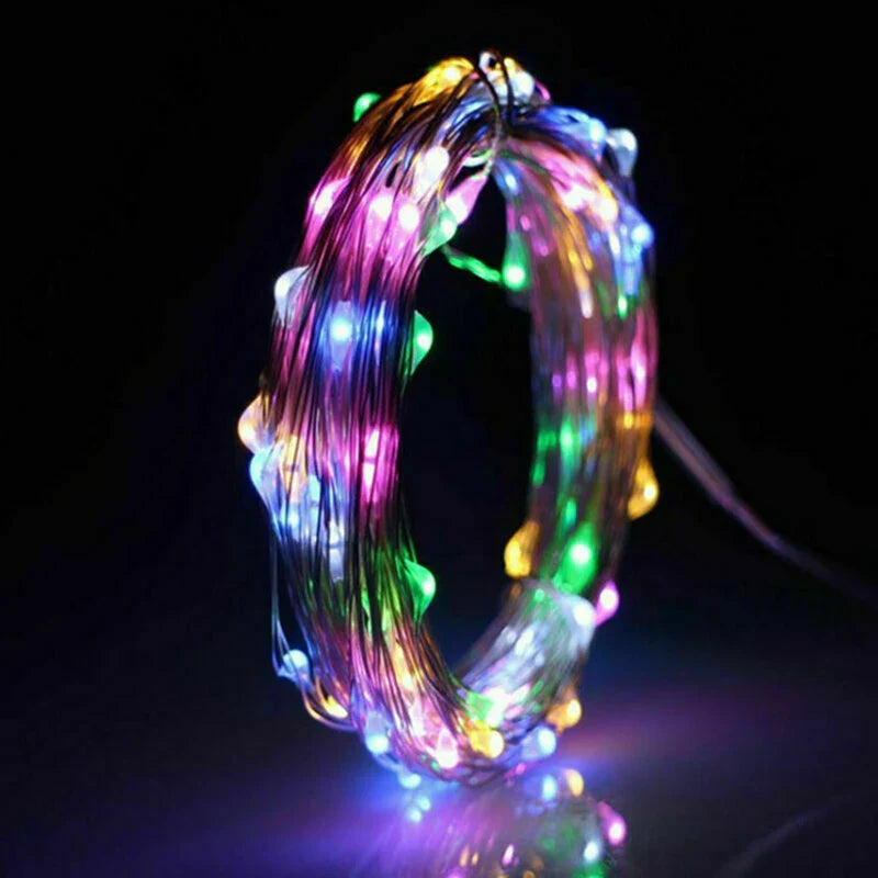 Battery-Powered Fairy LED Copper Wire String Lights - 1/2/3/5/10 m (3.3/6.6/9.8/16.4/32.8 ft) - Indoor Outdoor Wedding Bedroom Decor