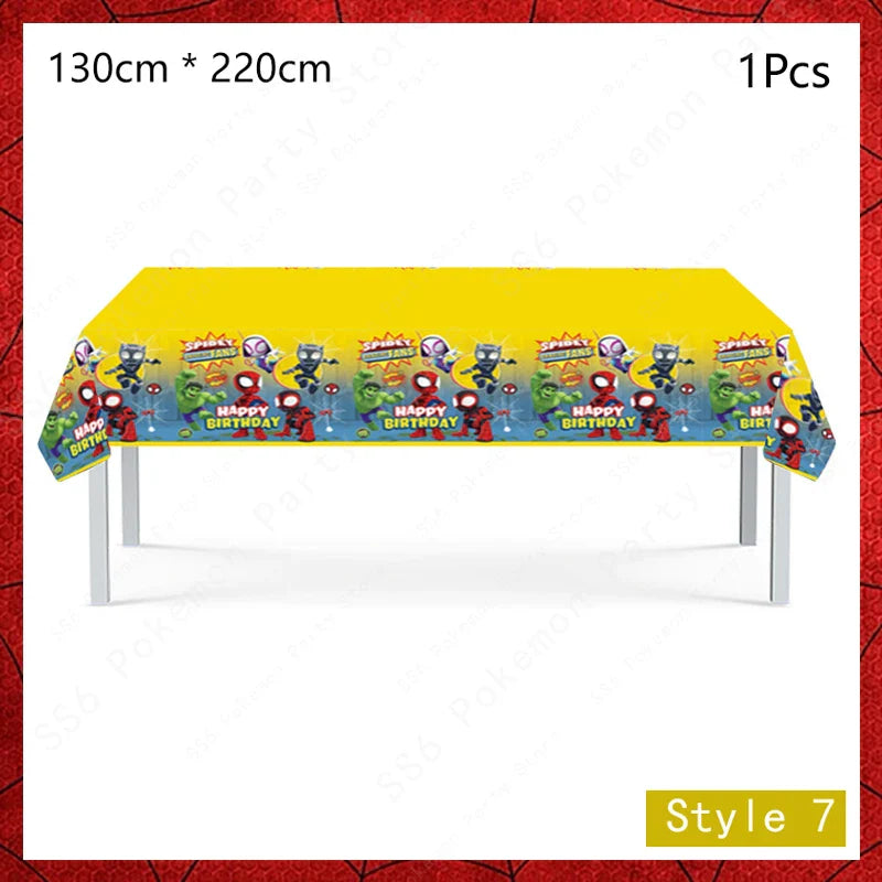 Spiderman Kids Birthday Party Supplies - Disposable Tableware Set with Plates, Cups, Napkins & Favor Bags