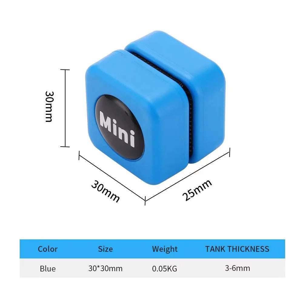 Mini Square Magnetic Aquarium Glass Cleaner Scratch-Resistant Brush for Small Fish Tanks